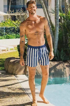 Mens Sorrento Stripe Boardshort|Skwosh Outlet