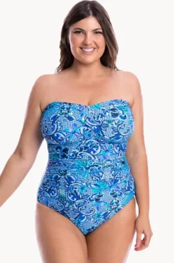 Mermaid Twist Front Bandeau One Piece|Capriosca Best