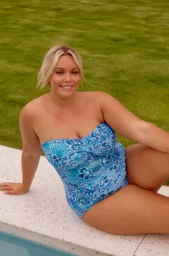 Mermaid Twist Front Bandeau One Piece|Capriosca Best