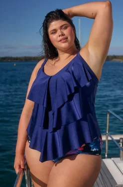 Metallic Tiered Frill Tankini Separate|Capriosca