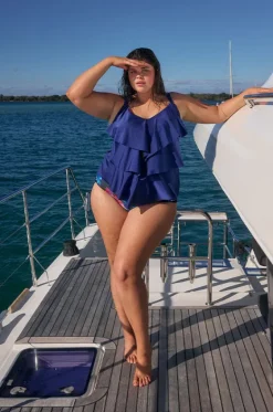 Metallic Tiered Frill Tankini Separate|Capriosca