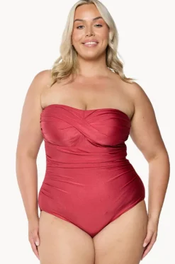 Metallic Twist Bandeau One Piece|Capriosca Online