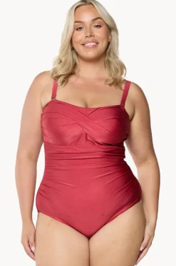 Metallic Twist Bandeau One Piece|Capriosca Online