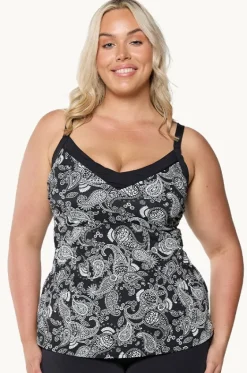 Mono Paisley DD/E Cup Underwire Tankini Separate|Capriosca Discount