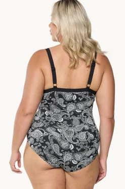 Mono Paisley F/G Cup Underwire One Piece|Capriosca Clearance