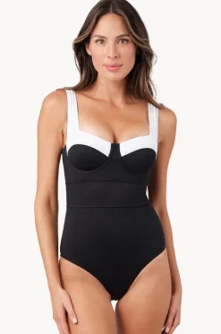 Monochrome Texture Bustier Balconette One Piece|Une Piece New