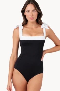 Monochrome Texture Classic Square Neck One Piece|Une Piece Best