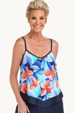 Mosaic Leaves Flutter Tankini Separate|Maxine Best