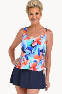 Mosaic Leaves Skirtini Swim Dress|Maxine Sale