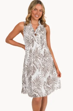 Palm Lombok Pleat Dress|Bodacious Discount