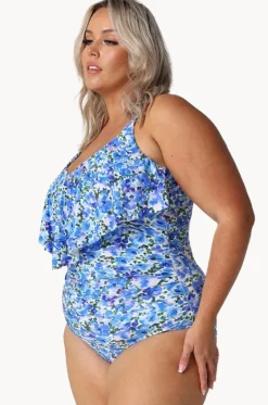 Pansy Long Frill V Neck One Piece|Capriosca Best