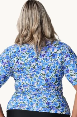 Pansy Short Sleeve Zip Suntop|Capriosca Hot