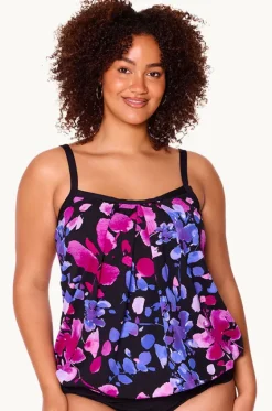 Paper Flowers Blouson Tankini Separate|Genevieve