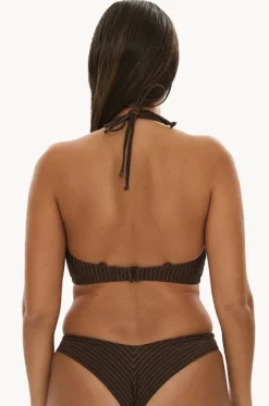 Pinstripe E/F Cup Underwire Halter|Raq Apparel Clearance