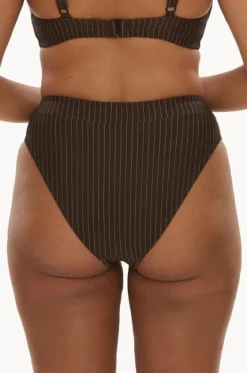 Pinstripe High Leg Brief|Raq Apparel