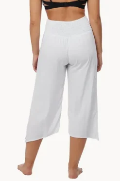 Plain 3/4 Rouched Tie Pants|Go Girl Online