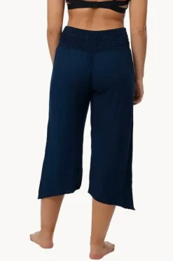 Plain 3/4 Rouched Tie Pants|Go Girl Sale