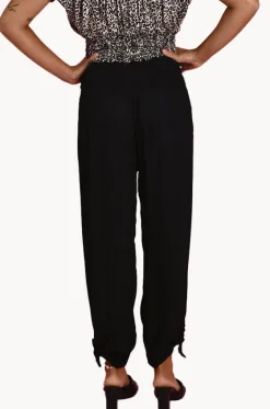 Plain Long Rouched Tie Pants|Go Girl