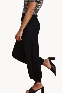 Plain Long Rouched Tie Pants|Go Girl