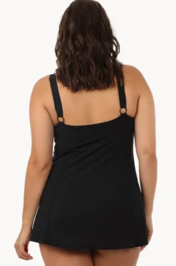 Plain Panelled Swim Dress +|Capriosca Outlet
