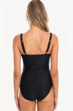 Plain Textured Scoop Neck One Piece|Togs Swimwear New
