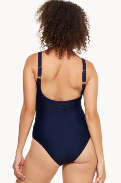 Plain Textured Twist Front One Piece|Togs Swimwear New