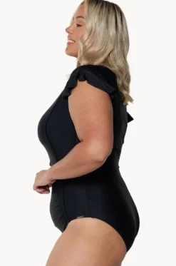 Plain Zip Front One Piece|Capriosca Best