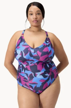 Printed Shaping V Neck One Piece|Speedo New