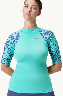 Printed Short Sleeve Suntop|Speedo Hot