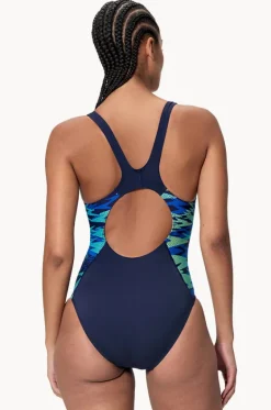 Printed Splice Muscleback One Piece|Speedo Hot