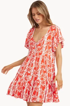 Row Of Palms Tie Dress|Billabong Online