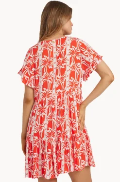 Row Of Palms Tie Dress|Billabong Online