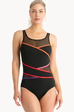 Rozella Taped High Neck One Piece|Poolproof Outlet