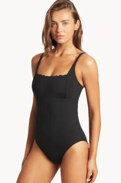 Scalloped Square Neck Bralette One Piece|Sea Level Best