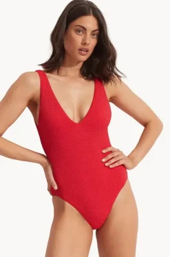 Sea Dive Deep V Neck One Piece|Seafolly Clearance