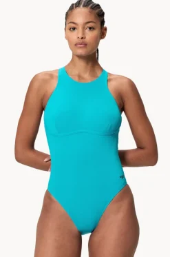 Solid Racerback Zip One Piece|Speedo Hot
