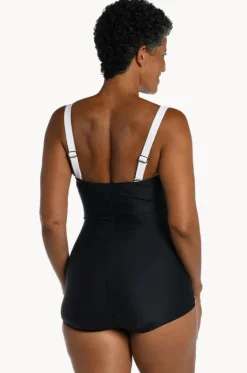Solid Ruched Bandeau One Piece|Maxine Best
