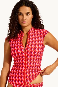 Sorrento Cap Sleeve Suntop|Seafolly Outlet