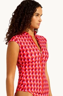 Sorrento Cap Sleeve Suntop|Seafolly Outlet