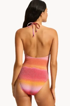 Spectrum Drawstring V Neck One Piece|Seafolly Best