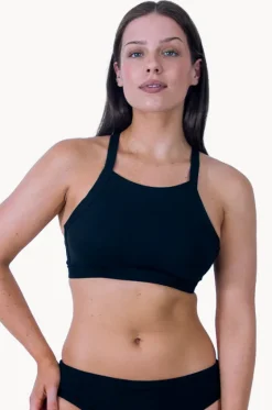 Sports High Neck Crop|Base Swim Online