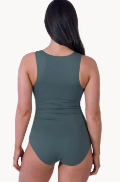 Sports Zip Through One Piece|Base Swim