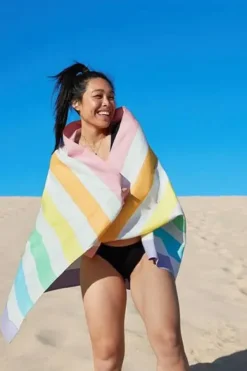 Stripe Summer Microfibre Towel|Dock And Bay New