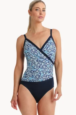 Tide Diagonal Drape One Piece|Poolproof