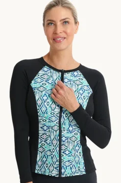 Tide Long Sleeve Zip Suntop|Poolproof Clearance