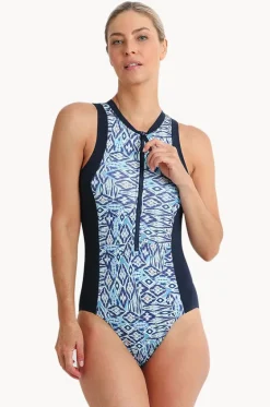 Tide Sleeveless Zip One Piece|Poolproof Online