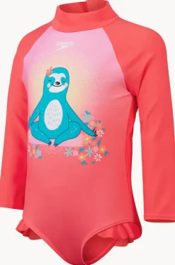 Toddler Girls Sloth Long Sleeve Sunsuit|Speedo Hot