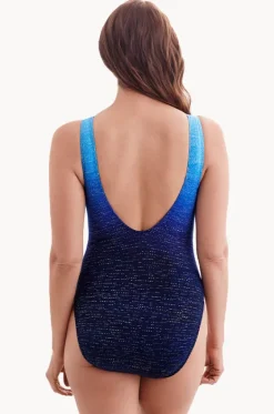 Twinkling Lights Long Torso High Neck One Piece|Longitude Clearance