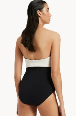 Versa Rib Cut Out Bandeau One Piece|Jets Online