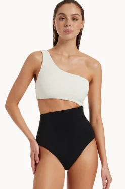 Versa Rib One Shoulder One Piece|Jets Hot